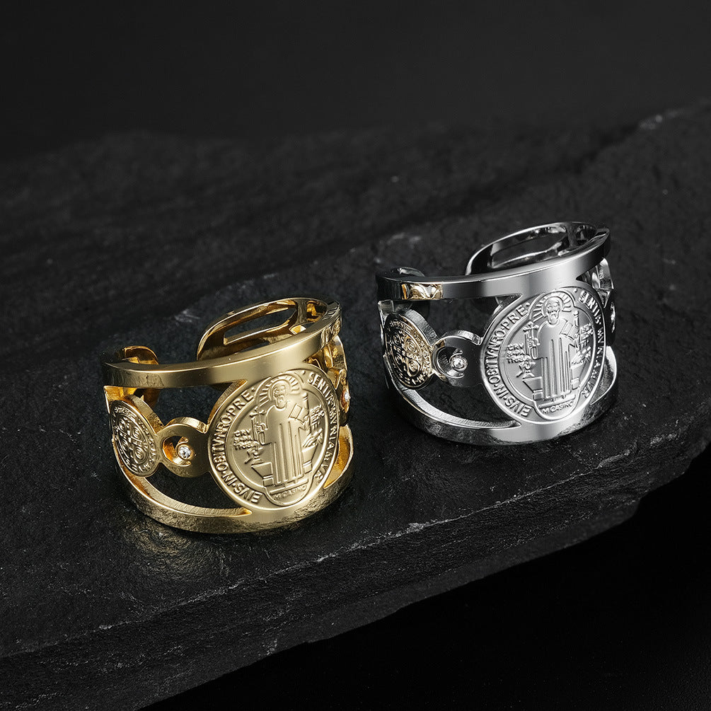 Combo Protector de San Benito: Anillo + Rosario